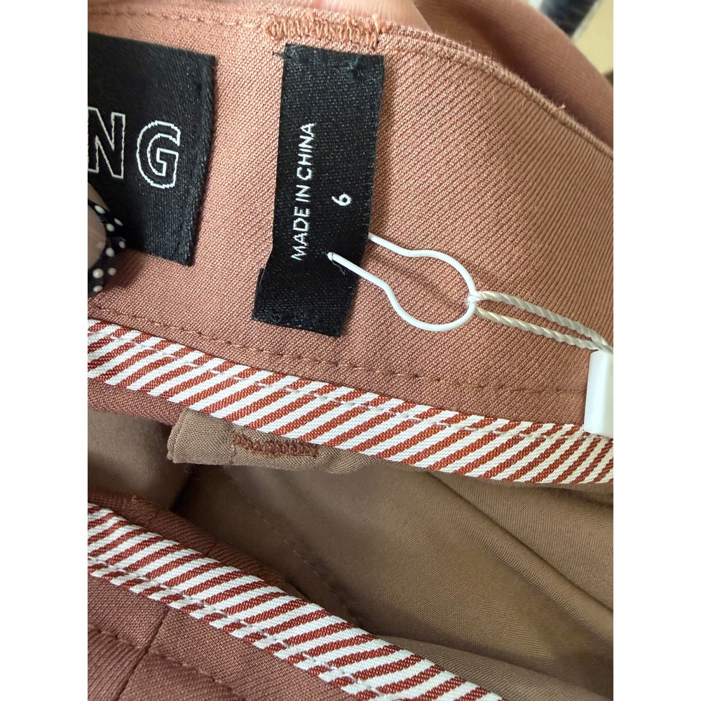 Wildfang Empower Trouser Womens Size 6 Rose Brown Tapered Straight Leg Workwear - Picture 10 of 10